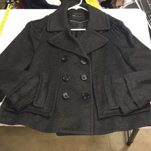BCBGMaxAzria charcoal wool coat. Fits 10 to 12.